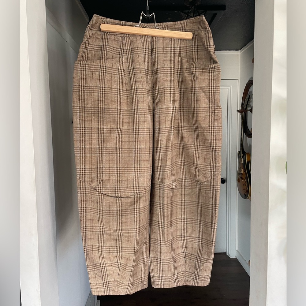 Lilith Plaid barrel pants trousers